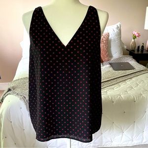 Express black printed tank top blouse, size medium